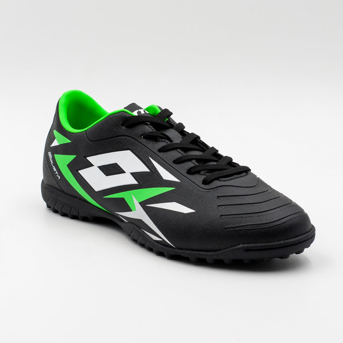 Lotto Solista Zapatilla Baby Futbol con cordon color Negro Verde