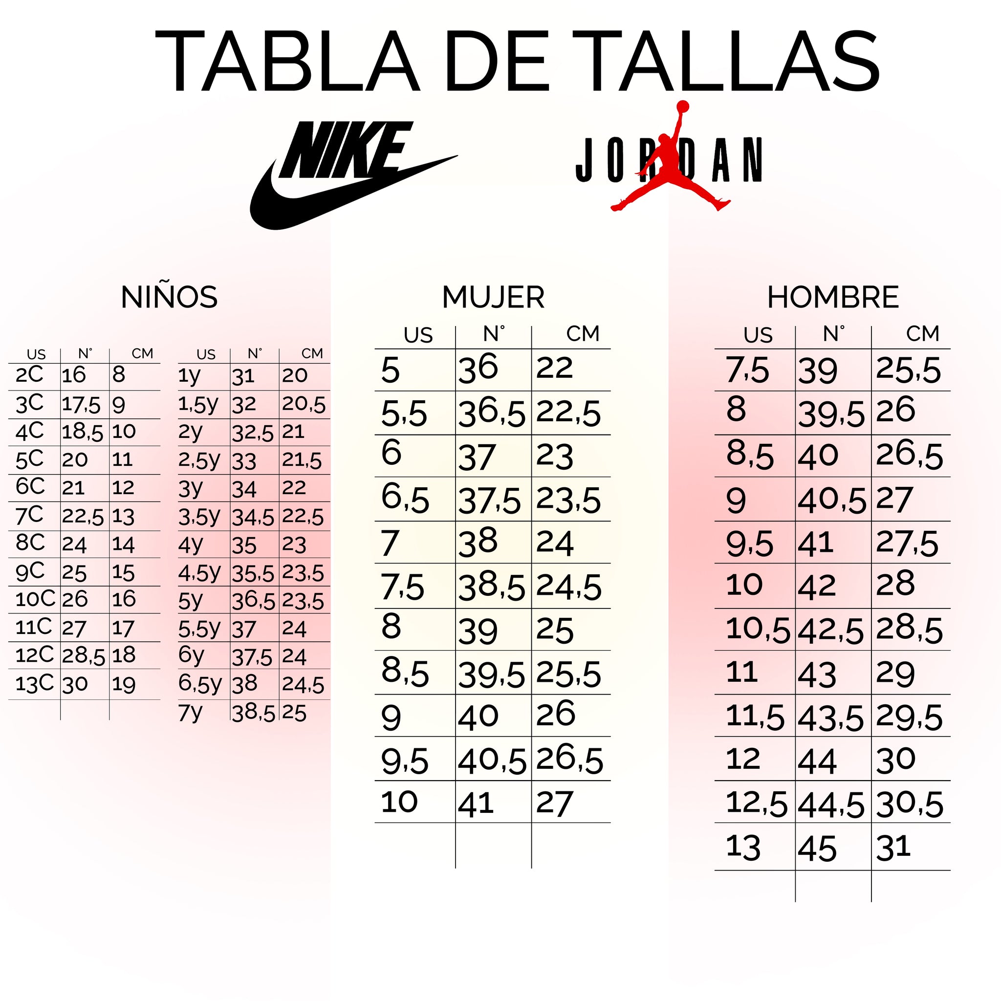 como saber mi talla de zapatillas nike