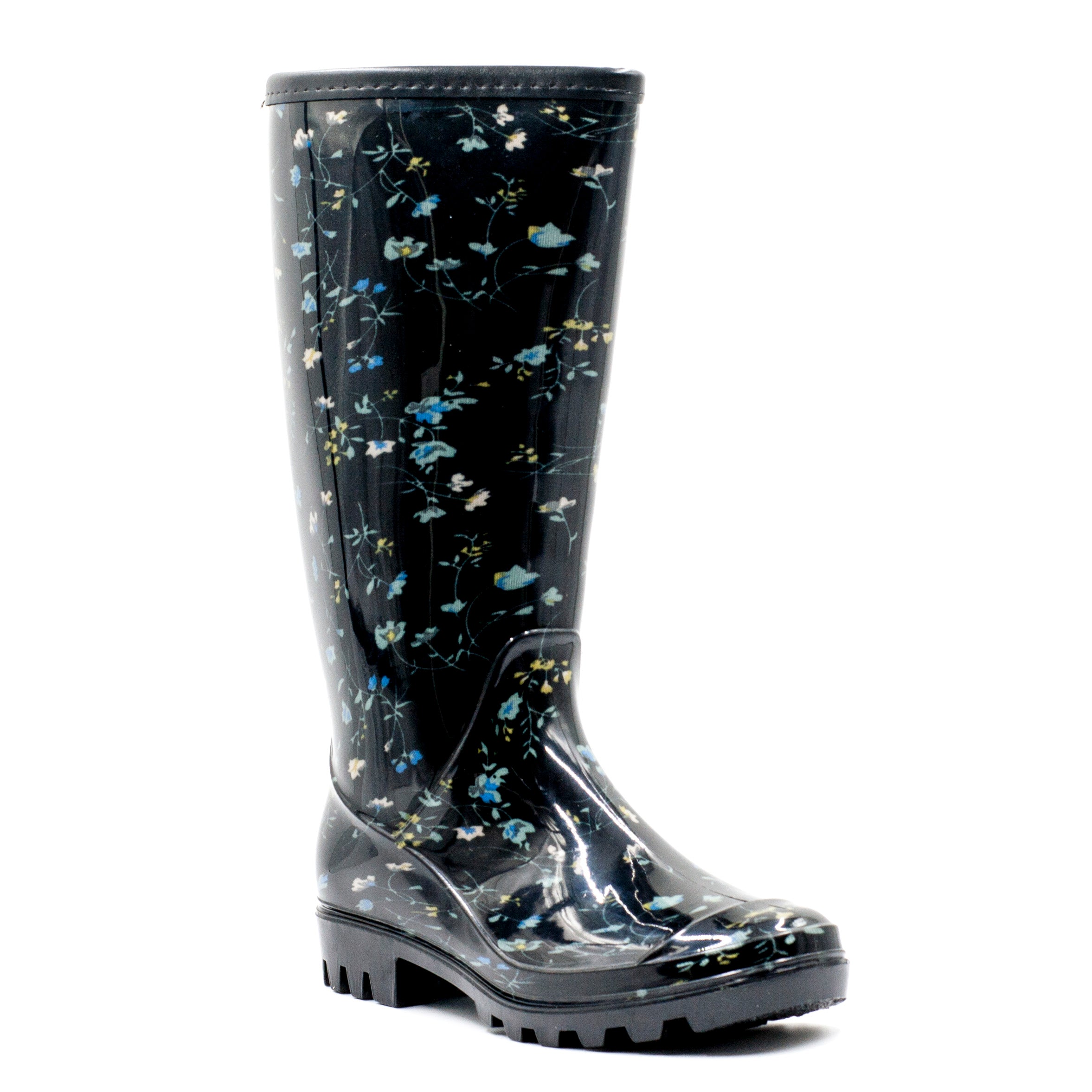 Alquimia Botas de Agua C/Flores Azul Mujer